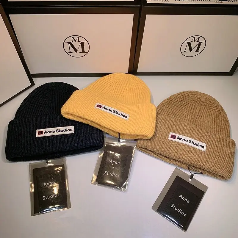 

Роскошная Шапка-бини для студийной фотосъемки с улыбающимся лицом, Вязаная кашемировая теплая шапка для пар, НОВАЯ шапка AC, уличная шерстян...