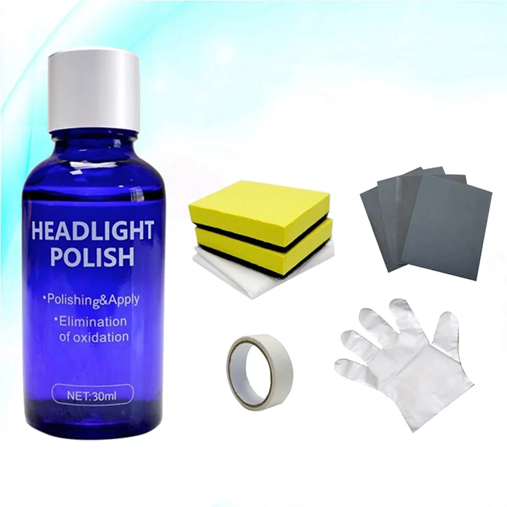 

30ml Car Headlamp Repair Fluid Set Auto Lamp Maintenance Clean Detergent Refurbisher Reconditioning Agent Kit (Blue)