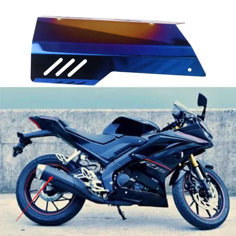 

Exhaust Muffler Pipe Heat Shield Cover Compatible with -YZF R15 V3 MT15 Motorbike Exhaust System Cover Protector
