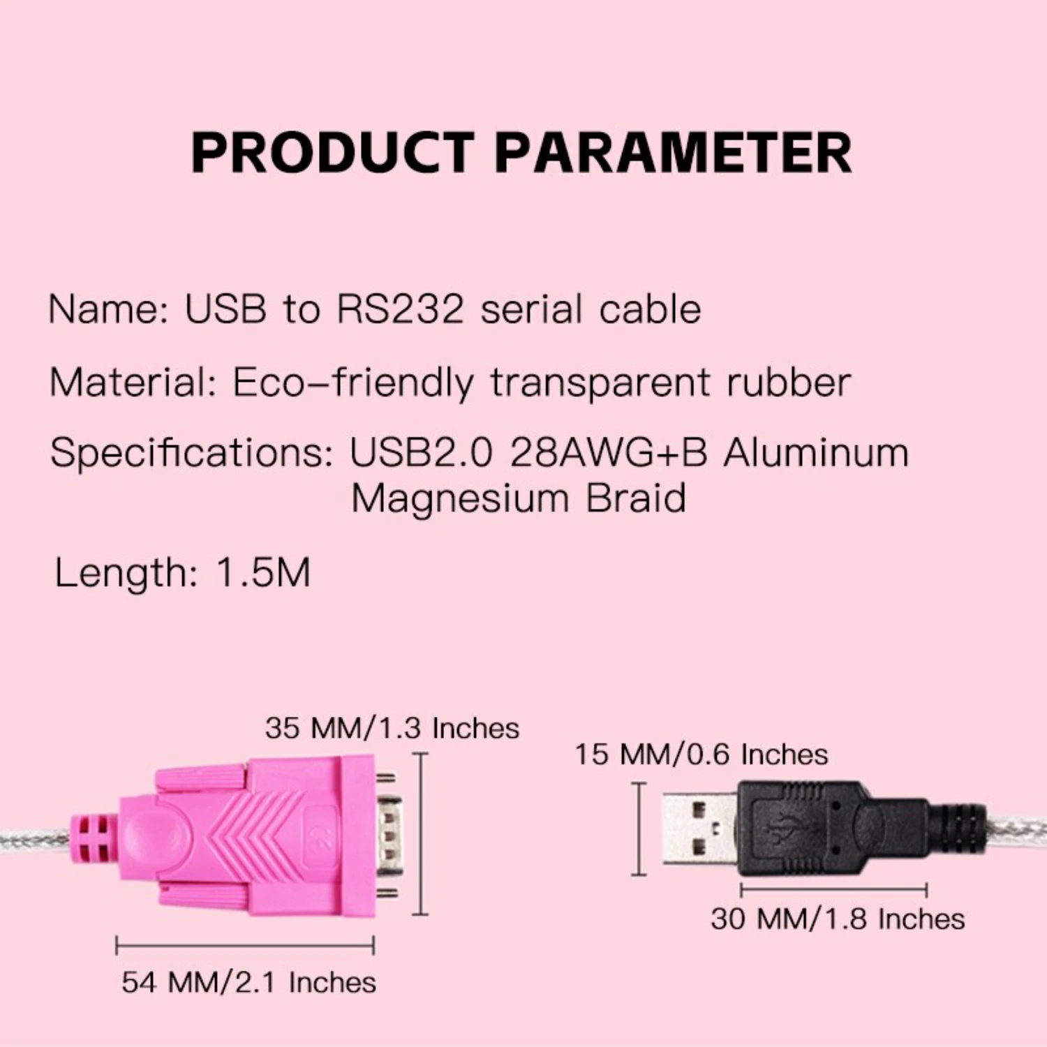 Кабель USB-RS232 DB9 9-контактный экранирующий высокоскоростной интерфейс передачи