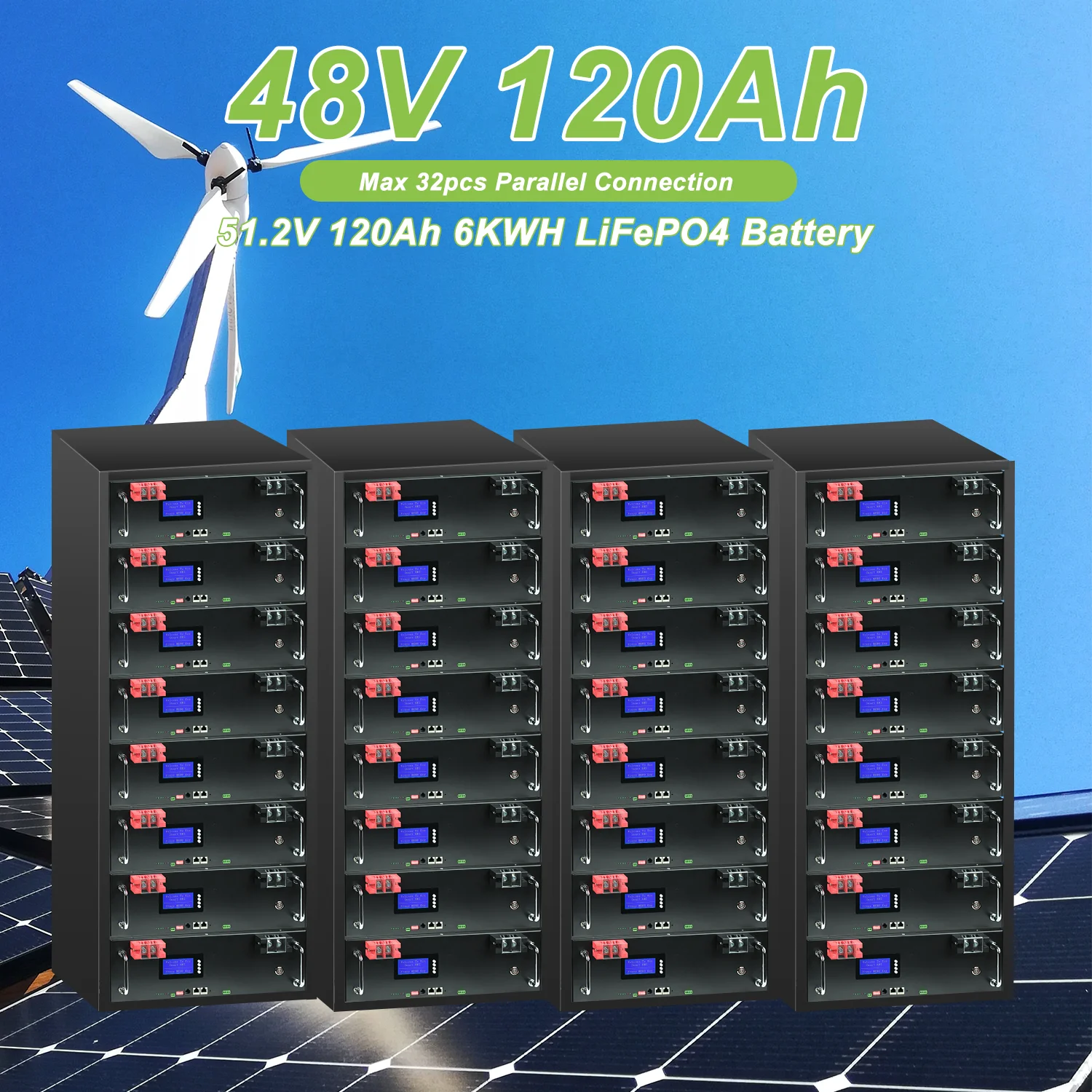 Литий-ионная батарея встроенная BMS 6kWh 32 параллельный протокол связи CAN/RS485 48 В 120 Ач