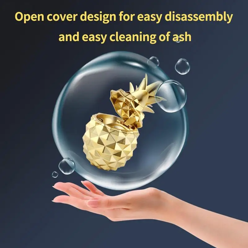 Auto Ashh Tray Holder Car Ashtray Holder Portable Gold Pinea