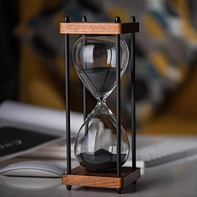 New Large Hourglass Timer 60 Minute, Metal Sand Timer Sandgl