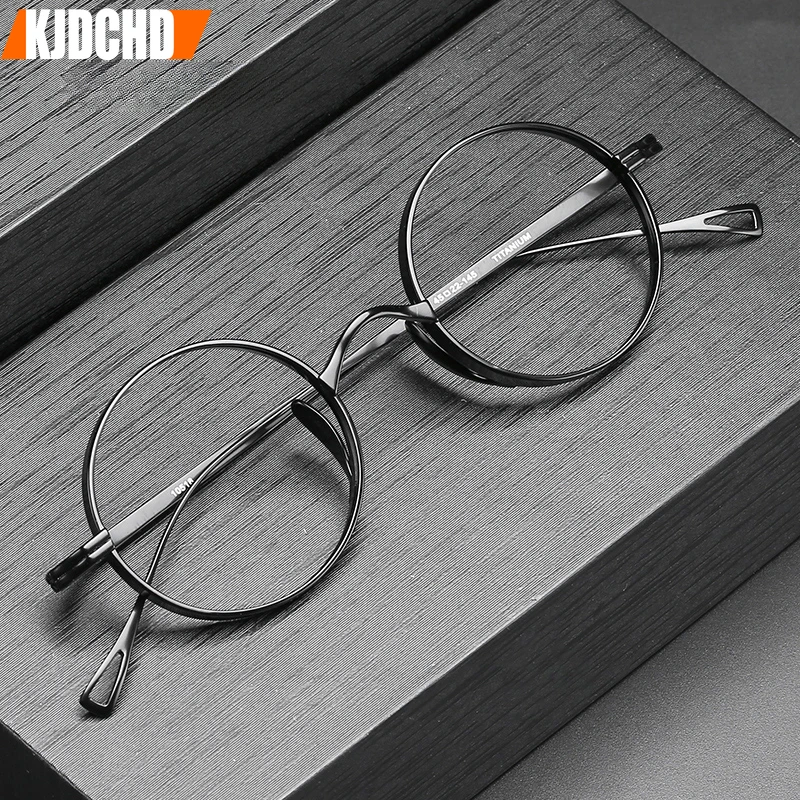 Очки для чтения из чистого титана мужчин и женщин ретро круглые рецептурные