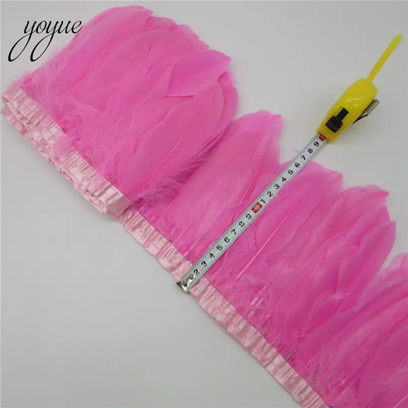 YOYUE 15-20 см ленты с гусиными перьями окрашенные 10 ярдов/партия бахрома