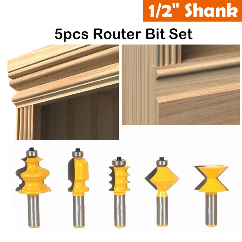 

Набор фрез, комплект из 5 насадок 1/2 дюйма, для работ по дереву