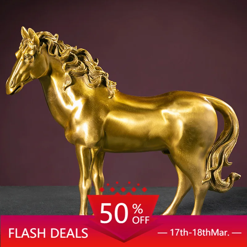 

Pure Copper War Horse Brass Horse Ornament Crafts Win Instant Success Office Living Room Gift Chinese Zodiac Horse