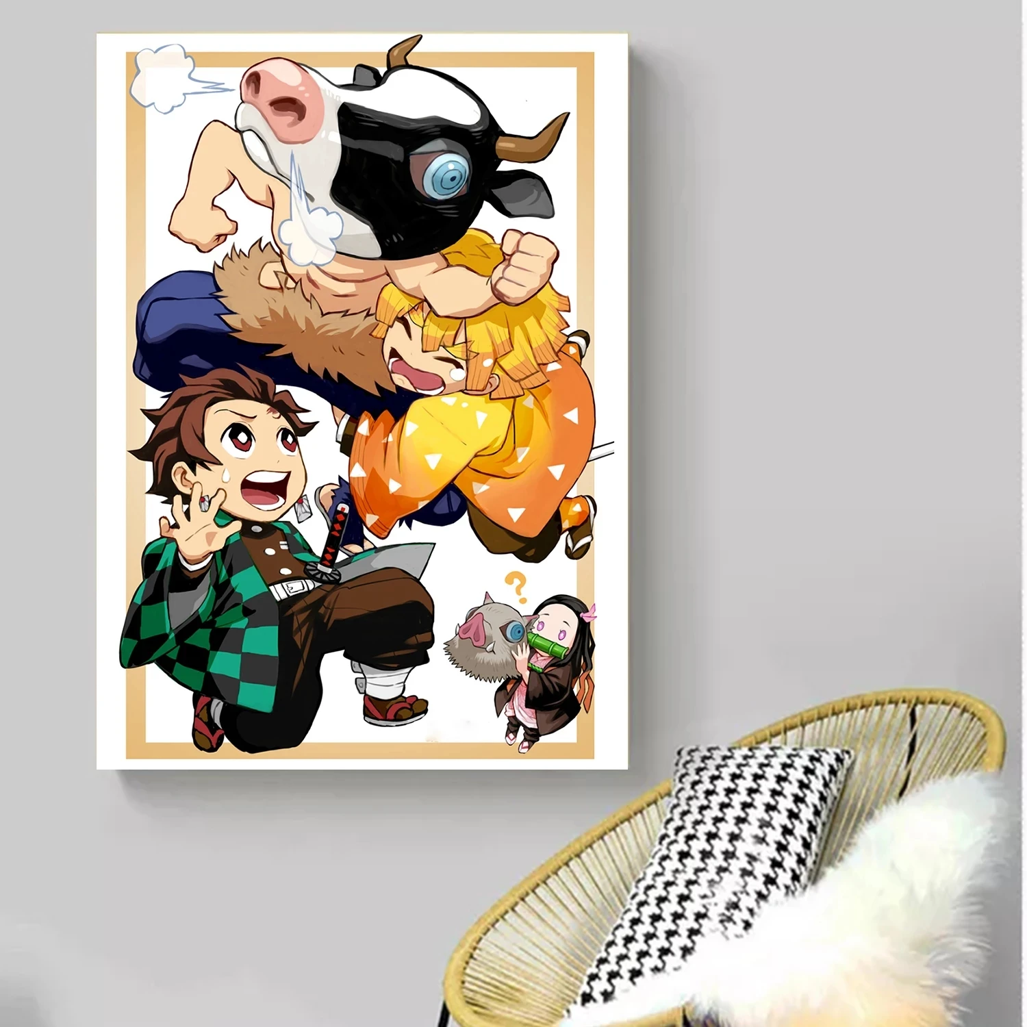 

Home Decoration Hd Print Pictures Demon Slayer Wall Artwork Modular Anime Boys Poster Canvas Painting For Living Room No Frame