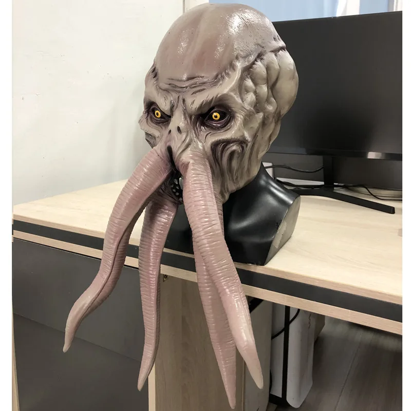 Игра Lllithid Mind Flayer Squiddy Mask Хэллоуин украшения косплей животное осьминоги монстр