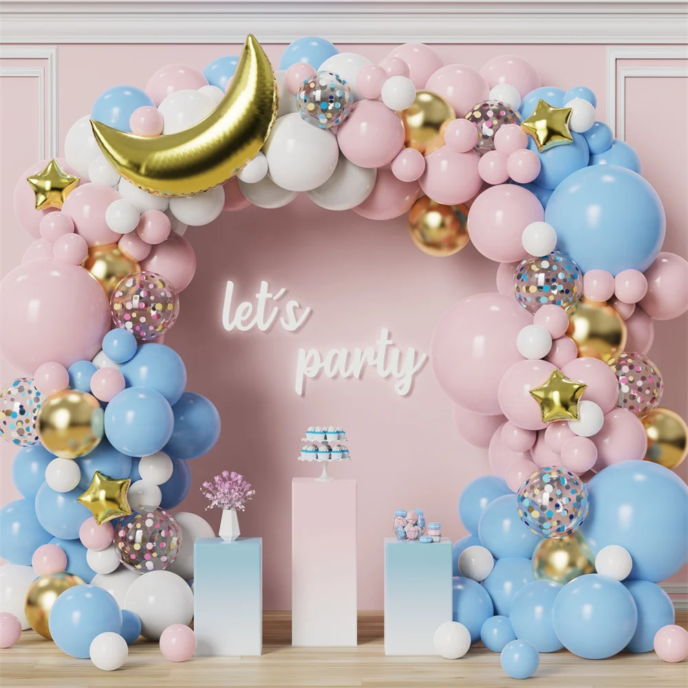 

139Pcs Macaroon Garland Arch Kit Big Golden Star Moon Foil Balloons Pink Balloon For Wedding Girls Birthday Baby Shower Party