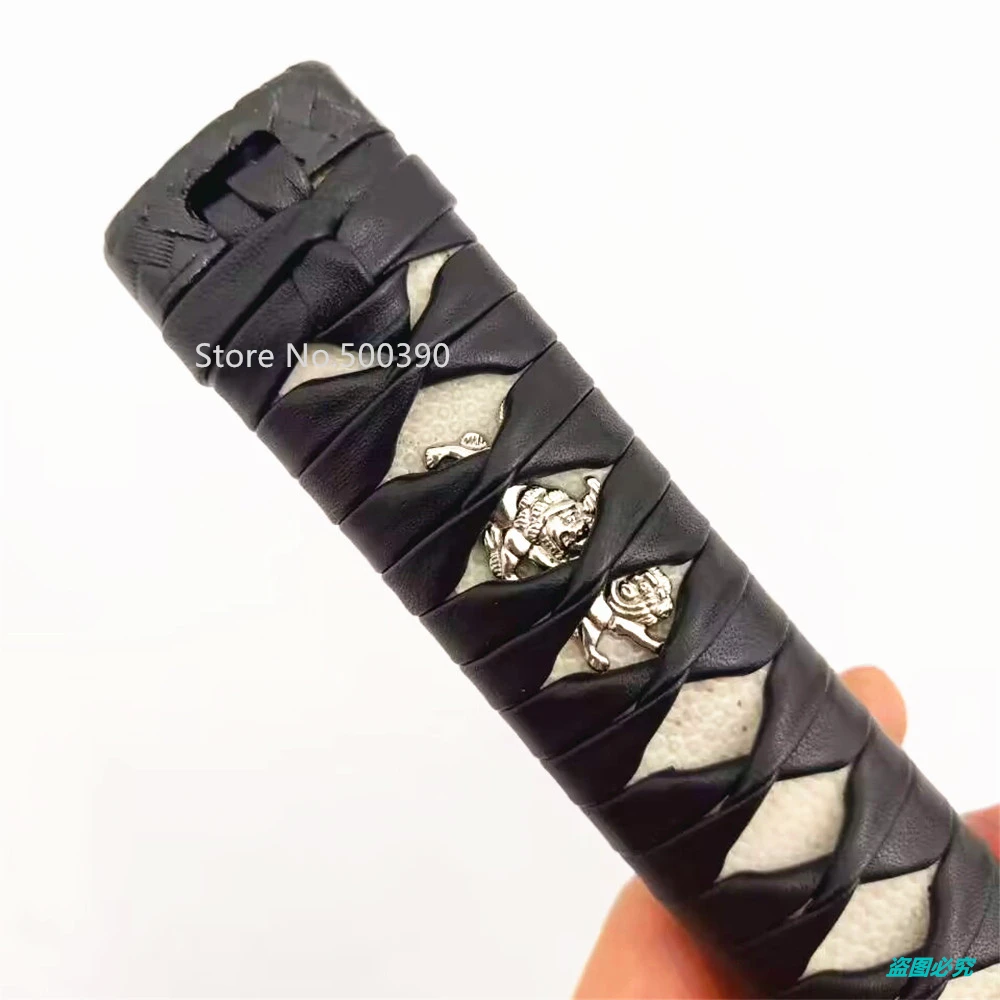 Японская ручка Tsuka 20 см натуральная кожа железная сталь Fuchi Kashira аксессуары из