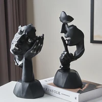 nordic creative abstract face sculpture resin modern art home living room decoration figurines for interior desk accessories