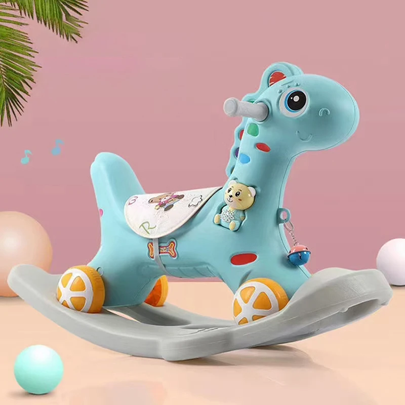 

2-in-1 Baby Rocking Horse and Slide Multi-functional Children's Swing Rocking Chair Kids Playground Home Toys Gifts