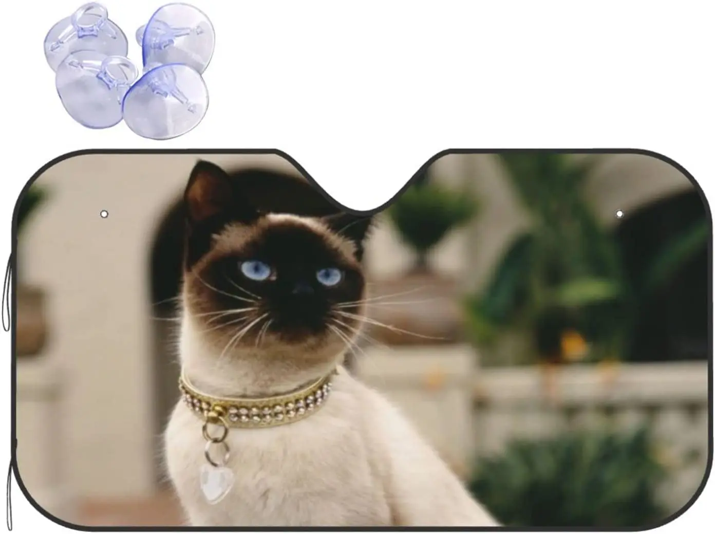 

Noble Siamese Cat Car SunshadeWindshield Sun ShadeFoldable Car Front Window Sunshade for Most Sedans SUV Truck