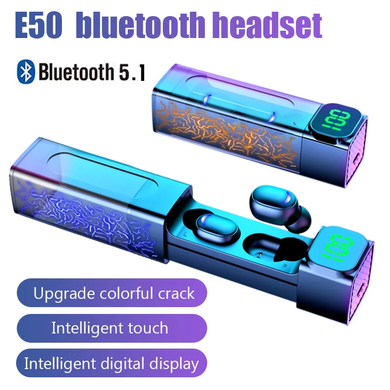 

E50 Lipstick Earphone Wireless Bluetooth 5.0 Headphones Tws Earbuds Tws Headset With Charging Case For iPHone All Phone