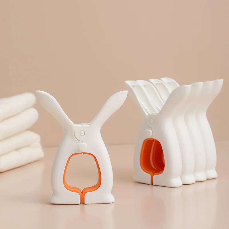 

Cute Rabbit Ear Quilt Hanger Multi functional Clothes Hanger Balcony Windproof Clip