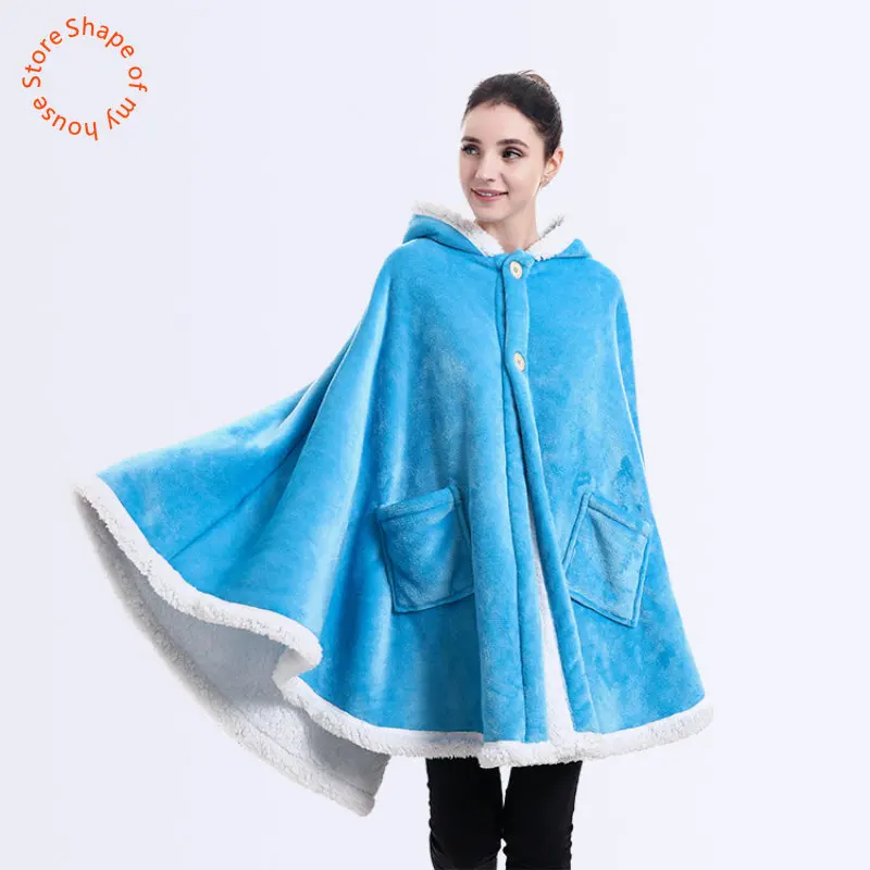 

Новинка, зимняя Толстовка большого размера, свитшот, Женский пуловер, одеяло для телевизора, толстовка, очень длинное фланелевое одеяло, Осе...