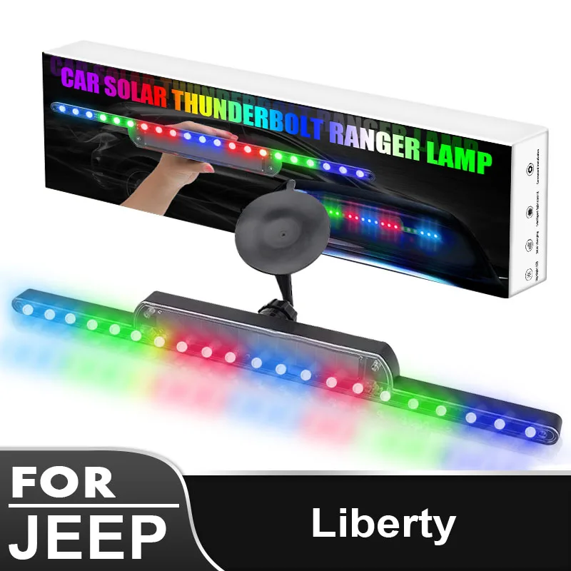 

Car LED Lights Auto Solar Colorful Warning Light Anti-rear-end Lights Lamps Car Tools Gadgets Automotive Goods for Jeep Liberty