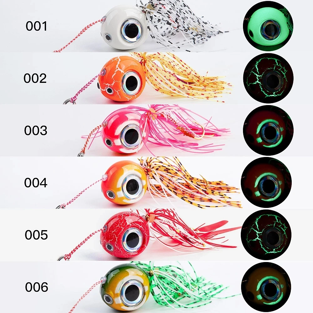 

NOEBY 6pcs Jig Lure 40g 60g 80g 100g 120g Jig Head Tai Rubber Madai Jig Saltwater Skirt for Snapper Sea Fishing Bait