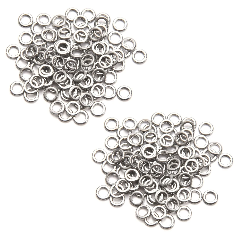 

2X рыболовные сплошные кольца, рыболовные аксессуары для джиггинга, Лучшие 304 из нержавеющей стали, очень большие испытания № 1