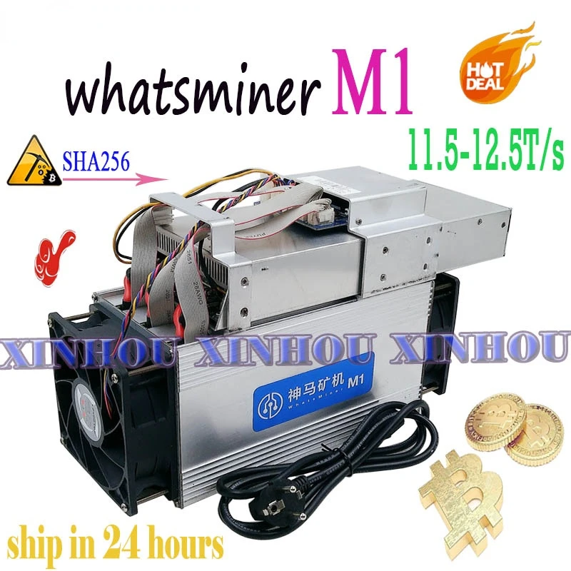 

Used Asic Bitcoin Miner WhatsMiner M1 11.5-12.5T/s SHA256 BTC BCH miner better than antminer S9 S9k T9+ Z9 Ebit E9+ E9i T1 T2T