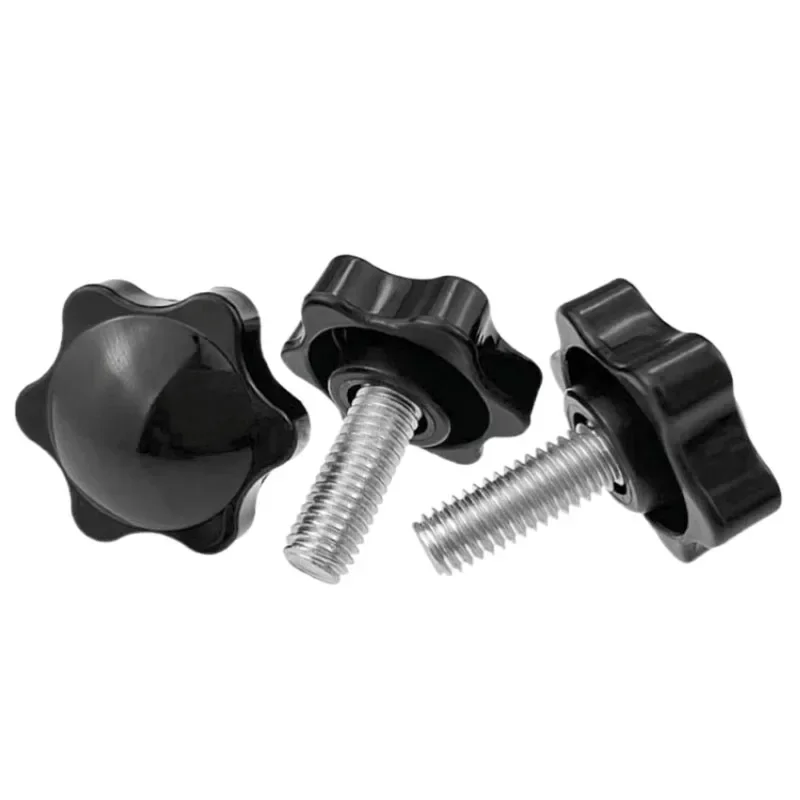 1~5PCS Star Shape Six-Lobe Thread Clamping Handle Bolts M4 M5 M6 M8 M10 M12 Plastic Head Carbon Steel Plum Screws