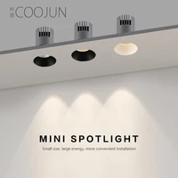 coojun led mini borderless spotlight cob 7w anti glare opening 60 embedded living room ceiling lamp dimmable downlight 110 240v