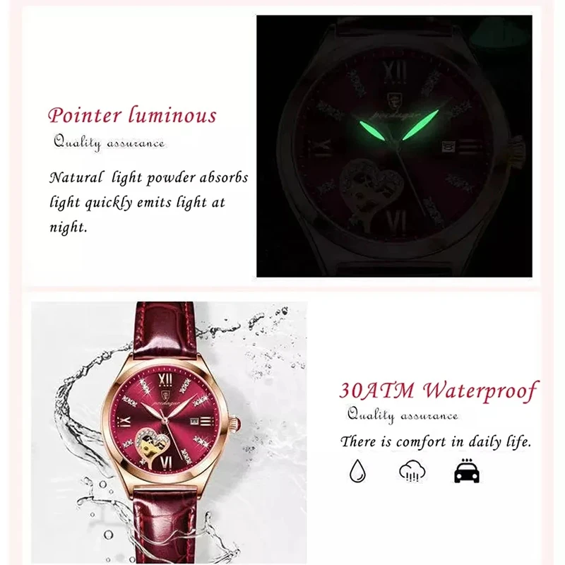 POEDAGAR Watch For Women Fashion Romatic Stainless Steel Quarzt Wristwatch Waterproof Reloj Mujer Leather Relogio Feminino Gift