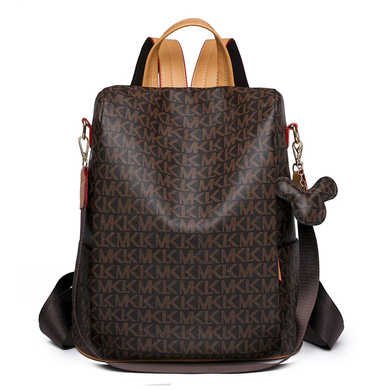 

Genuine Leather Texture Girl Soft Large Capacity Fashion Versatile Women's Bag Lightweight Leisure Travel Small Backpack