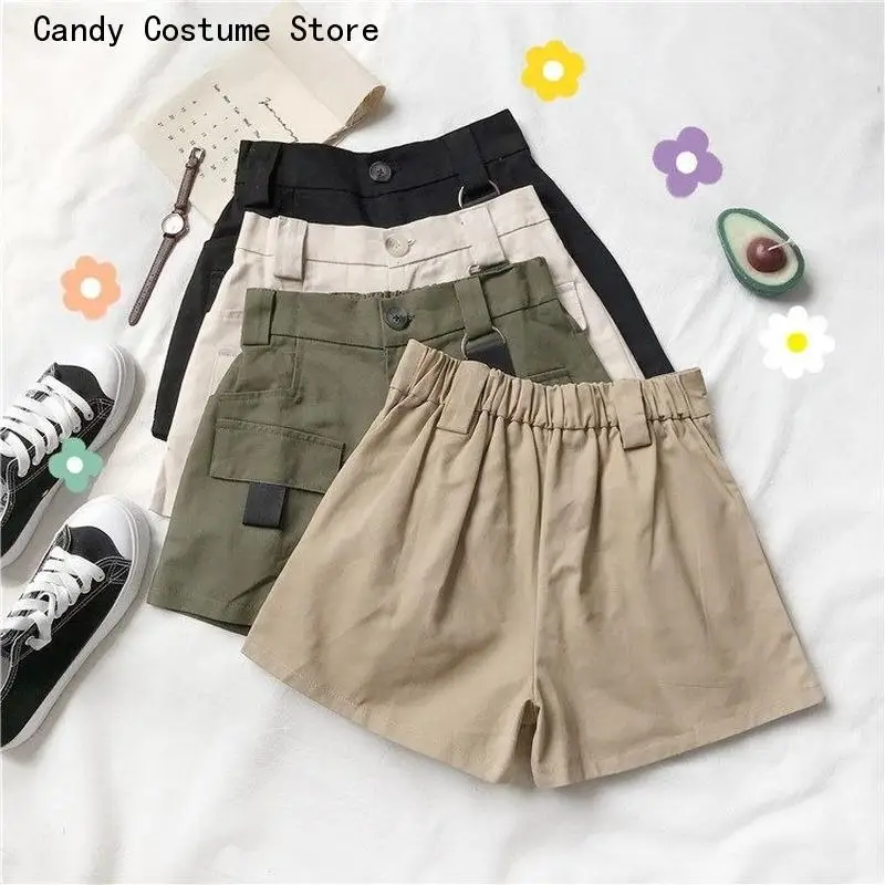 Women Streetwear Cargo Shorts Cool Fashion Summer Casual High Waist Clothes Korean Style Loose Cozy Ulzzang Students Daily Mujer