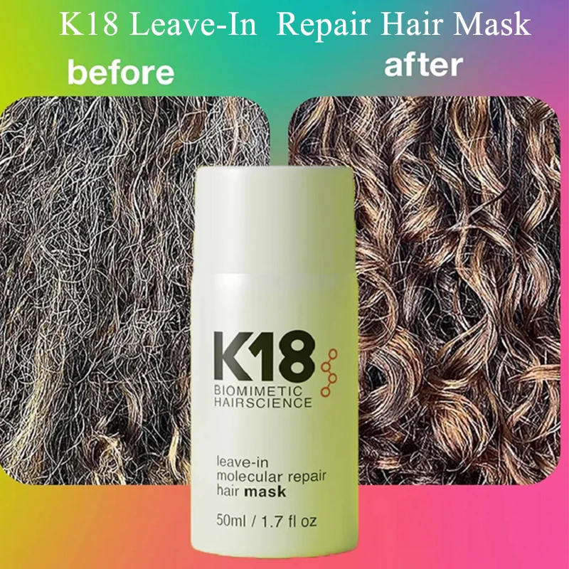 

K18 Leave-In Molecular Repair Hair Mask Damage Restore Soft Hair Deep Repair Keratin & Scalp Treatment Hair Care Condition 50ml