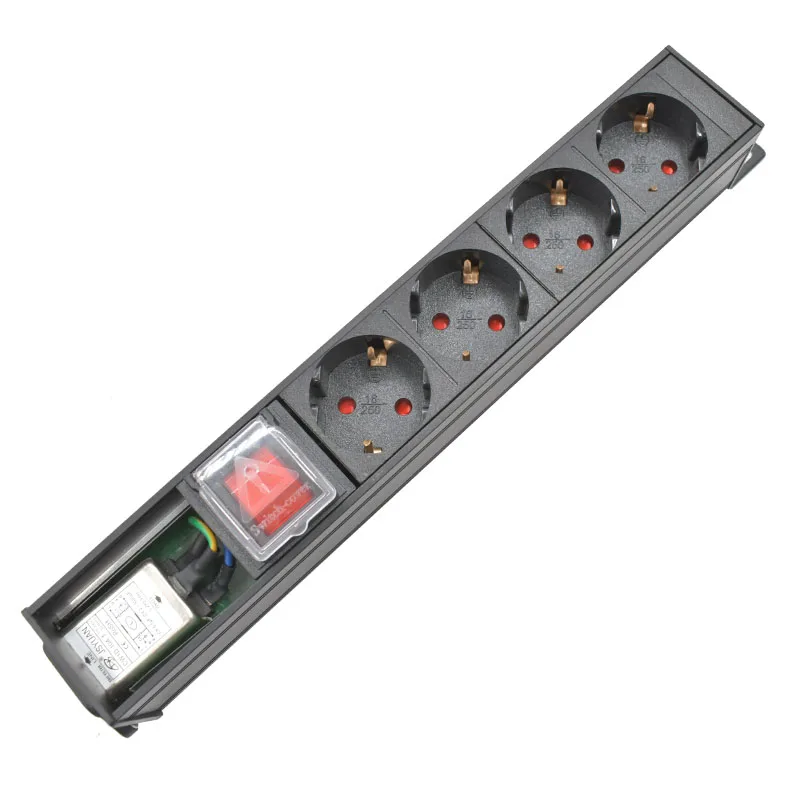 Немецкая стандартная розетка с переключателем C13 интерфейс PDU удлинитель инженерный сетевой шкаф 4 AC ЕС выходной волновой фильтр