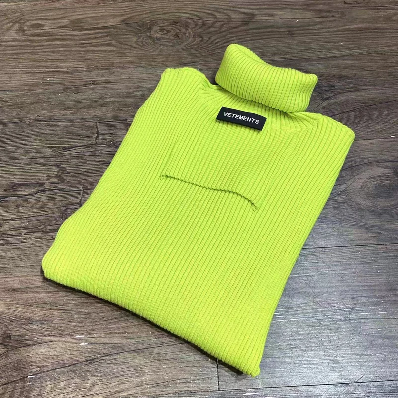

Turtleneck VETEMENTS Sweater Women High Quality Cut Pullover Sweater