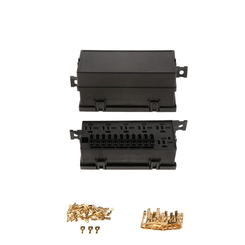 

2X Car 11 Way Fuse Holder Relay Box With Terminals Relays Waterproof Connectors
