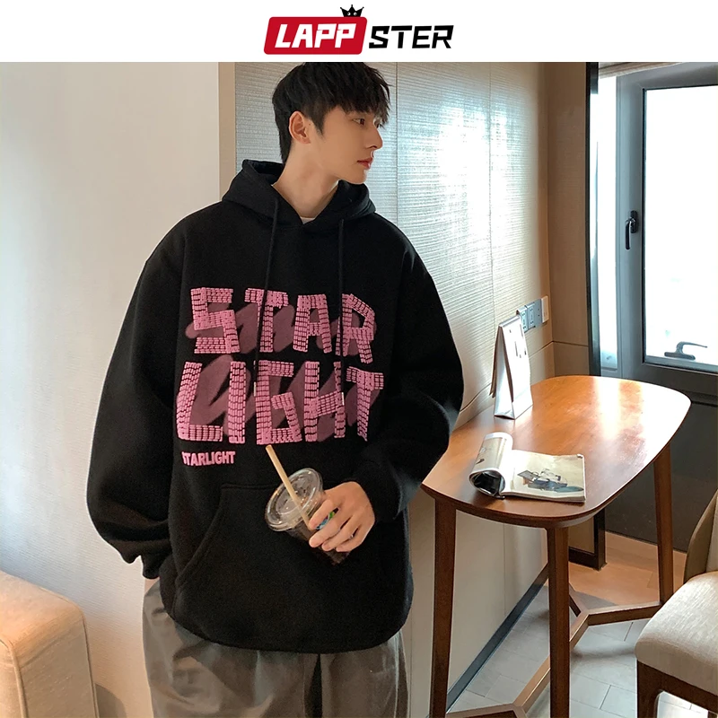 

LAPPSTER 2000s Clothes Y2k Hooded Hoodies 2023 Harajuku Pullover Kpop Fashion Sweatshirts Japanese Streetwear Graphic Hoodies