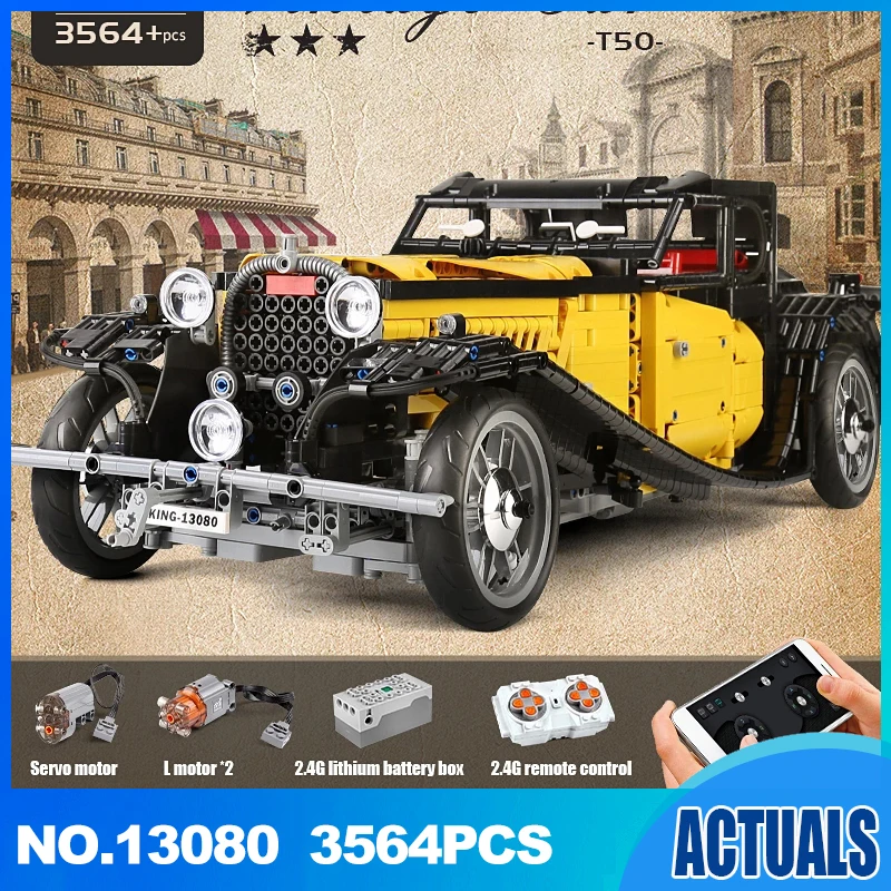 

Mould King 13080 High-Tech RC Super Racing Car Building Blcoks Toys App Motorized Classic Vintage Car Set Kids Christmas Gifts
