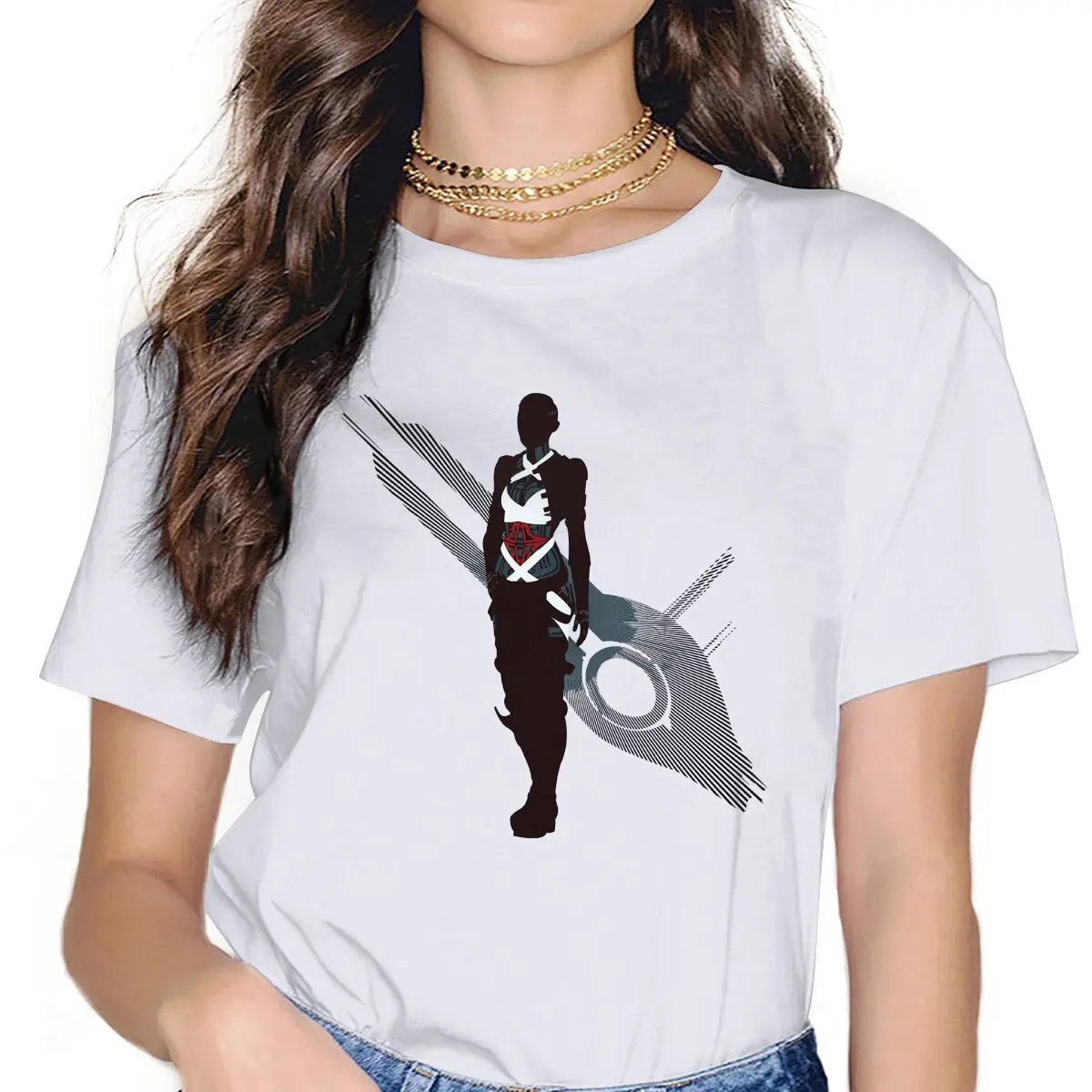 

Футболка женская хлопковая с коротким рукавом, с принтом