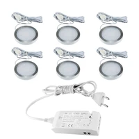1-6pcs LED Under Cabinet Light Indoor Ceiling Lamp with Power Adapter for Kitchen Bar Bedroom Closet Wardrobe Decoration