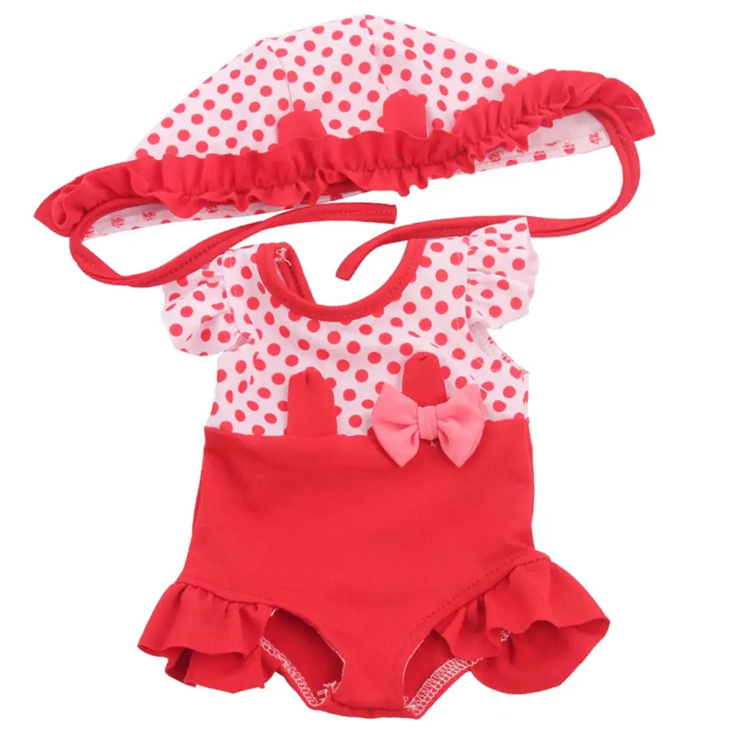 

18inch girl Doll Clothes, Rompers Miniskirt & Hat Swimwear for Doll Costumes, Easy to Wear