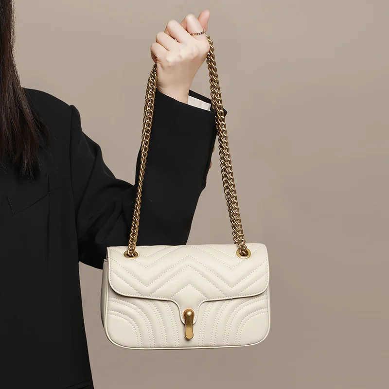 Viney Bag 2022 New Fashion Chain Bag Luxury Versatile Crossbody Bag One Shoulder Underarm Bag Leather Women's Bag