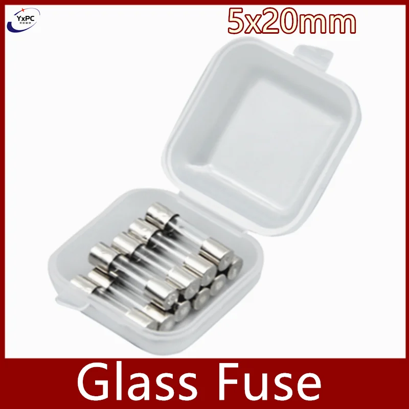 

10pcs 5x20mm Glass Fuse with Box 5x20 0.1A 0.2A 0.5A 1A 2A 3A 4A 5A 8A 10A 15A 20A 25A 30A 250V 5*20mm Household Fuses Tube