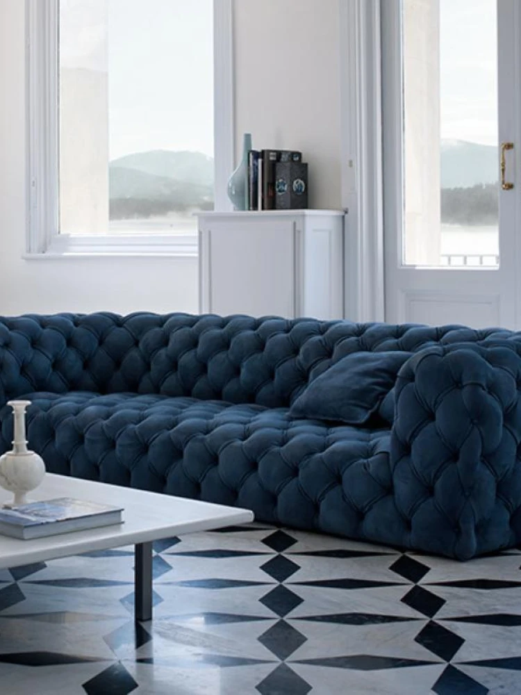 Американский неоклассический тканевый диван с пряжкой большая