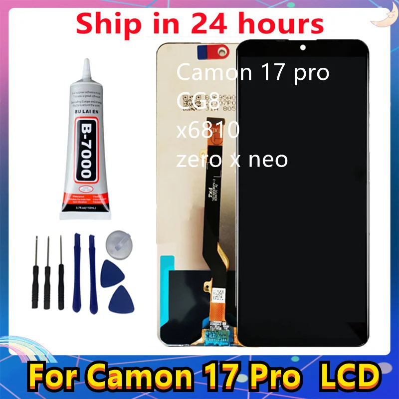 Протестировано для Tecno Camon 17 Pro сенсорный экран 17P панель дигитайзера в сборе CG6 CG6j