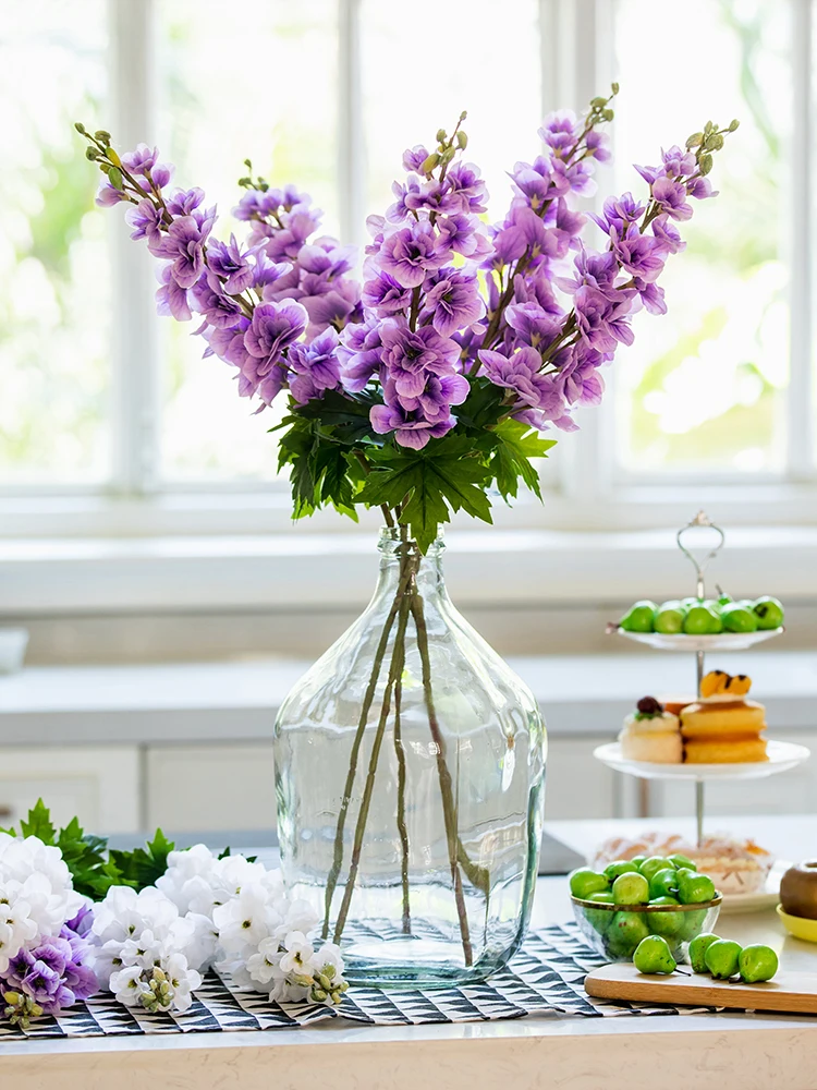 

Европейский искусственный цветок, Фиолетовая лента из полиэстера, Цветочная композиция для гостиной, украшение для ресторана, искусственн...