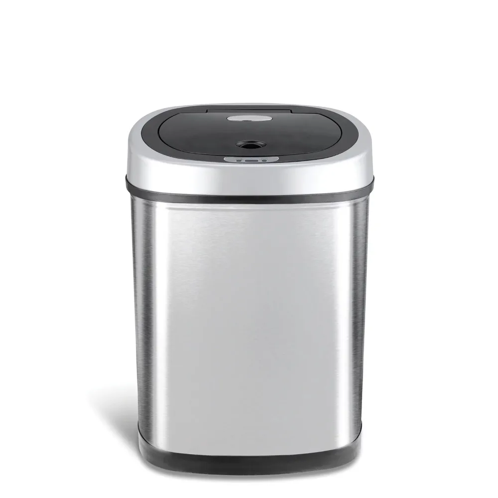 

Separate Trash Can Fingerprint-Resistant Stainless Steel Motion Sensor Oval Trash Can Home Supplies 11.1 Gallon Kitchen Cleaning