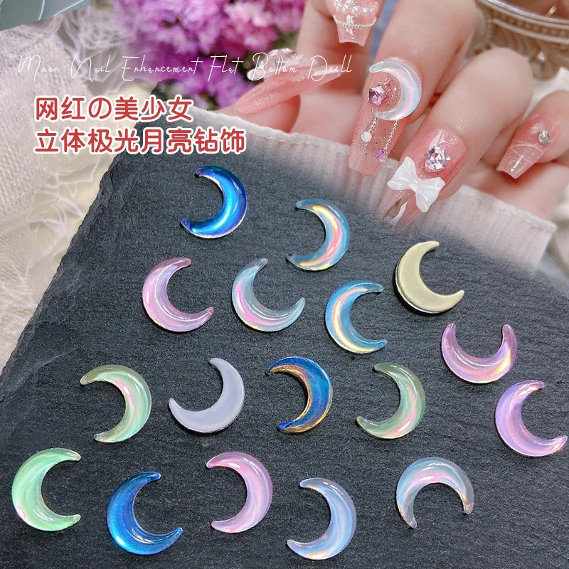Новинка 2023, ювелирные изделия в виде Луны, арт-деко, ногтей со стразами, луна, сердце, очаровательные 3d ленты для ногтей, аксессуары