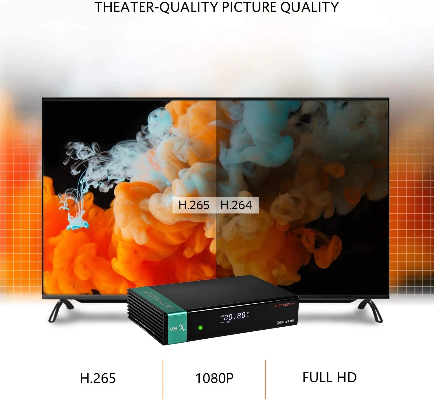 Фото 2022 V8 NOVA,GTMEDIA V8X DVB-S/S2/S2X спутниковый ТВ-приемник, декодер, встроенный 2,4G wifi, H.265,CCam,M3u ТВ-приставка, в наличии в Испании №2