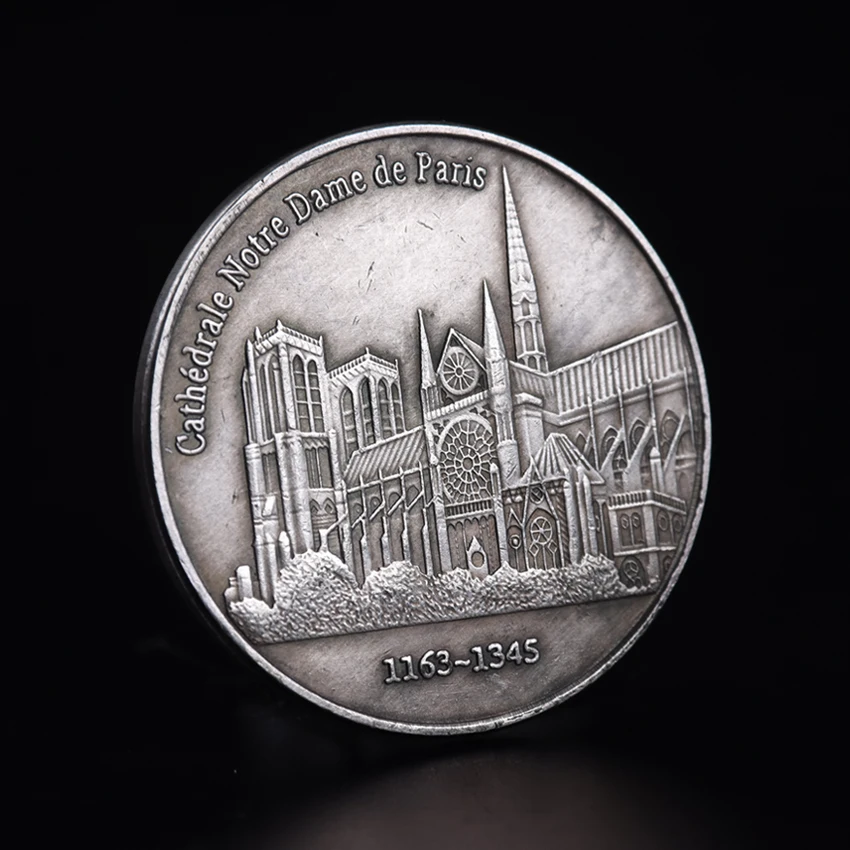 REPLICA 1PC Foreign Coin 1163~1345 Notre Dame De Paris Commemorative Coin Franc Souvenir Coins  Coins