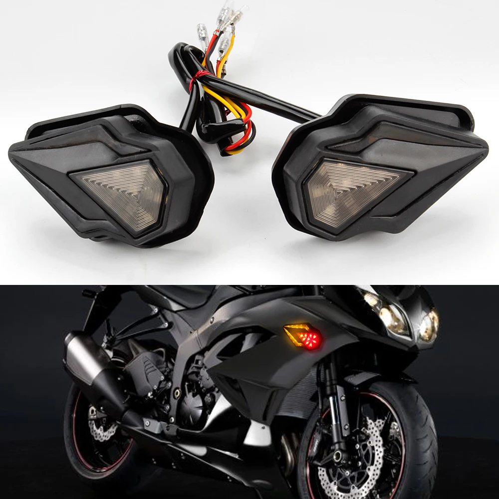 OKEEN 2 stücke LED Motorrad Fließende Blinker Lichter Für Universal Auto Flush Mount Blinker Blinklicht Motorrad Tageslicht 12V