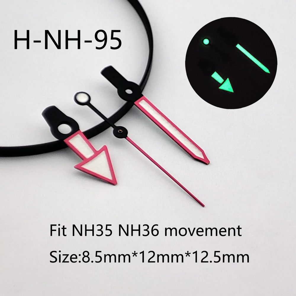 Green/Blue Watch Hands Super Luminous Mechanical Watch Hand Needles Set Fit NH35/NH36/4R/7S Movement